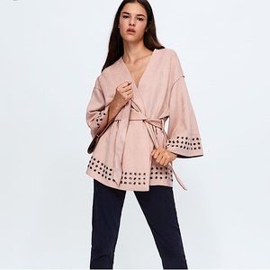 Zara suede kimono top